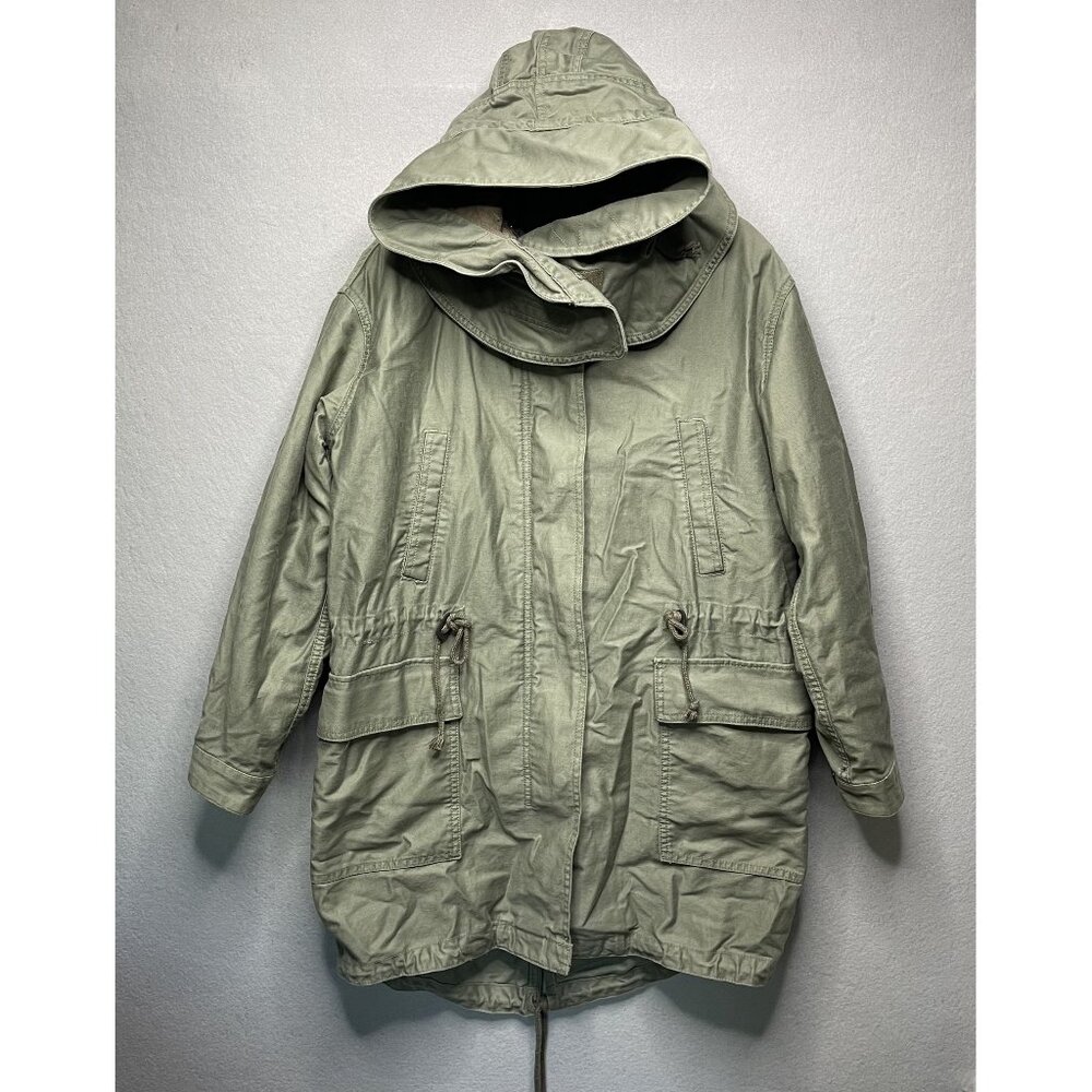 GAP Women's Green Military Sherpa Lined Parka Coat Jacket Small￼